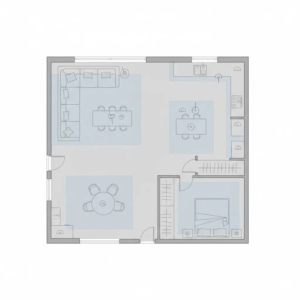 home electrical floor plan with lighting layout planning zones
