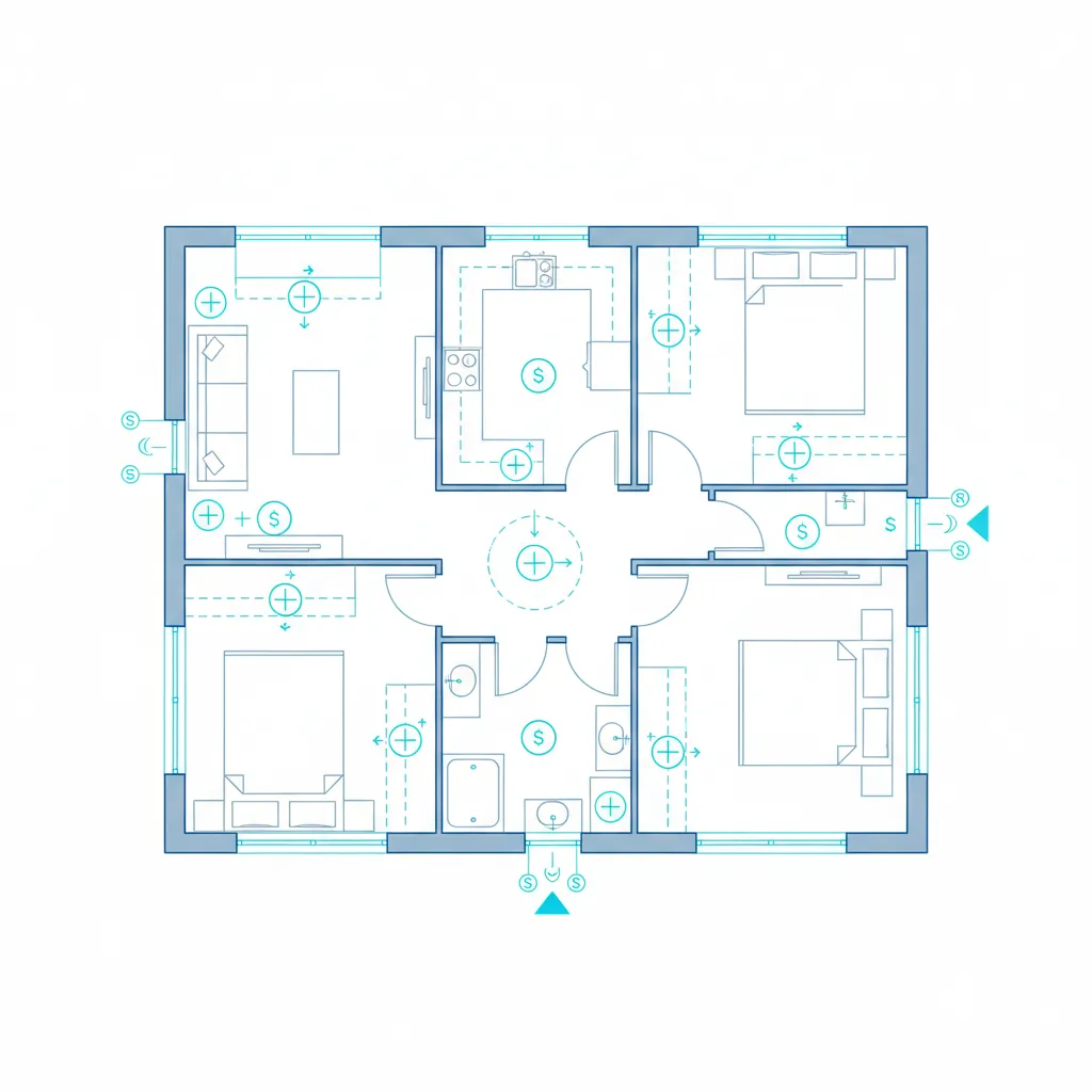 electrical floor plan symbols including outlets switches and lighting