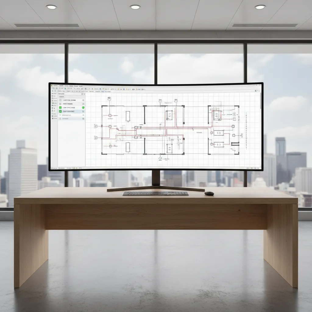 CAD layers panel showing organized electrical lighting and power layers