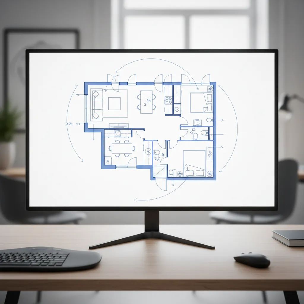 architectural electrical layout diagram showing lighting and outlet positions