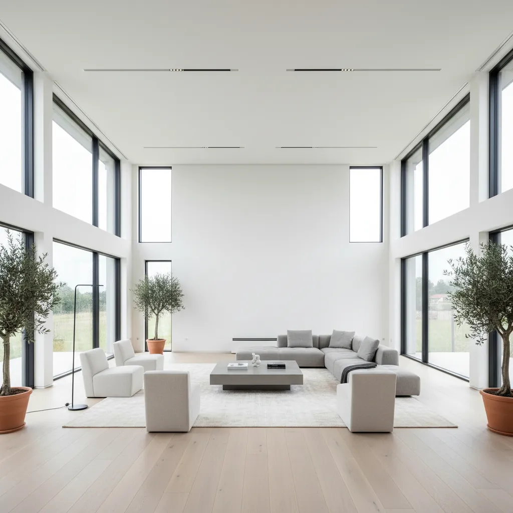 empty open floor plan living room in new construction home