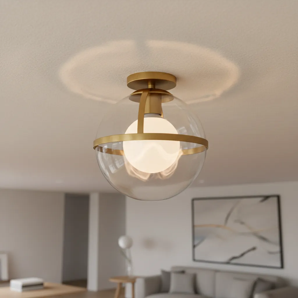 enclosed ceiling light fixture showing trapped heat around smart bulb