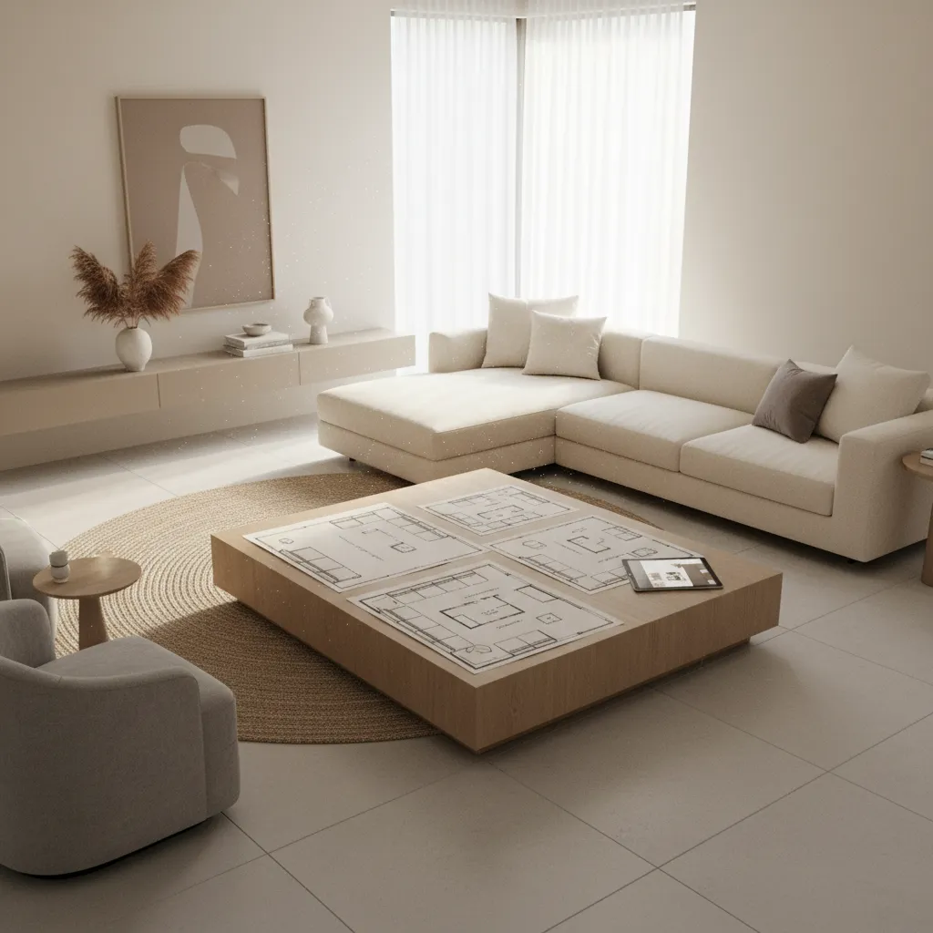 Living room layout planning for an Encore sectional configuration