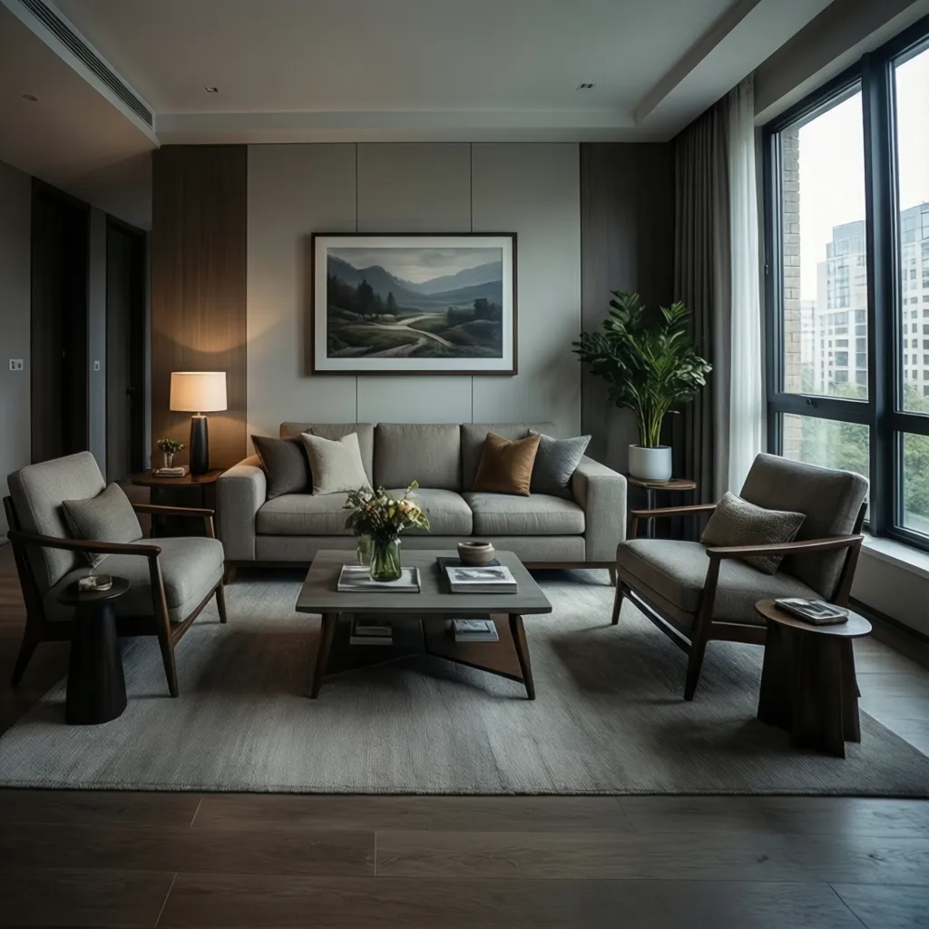 Encore Craftmaster sofa placed in a modern living room layout