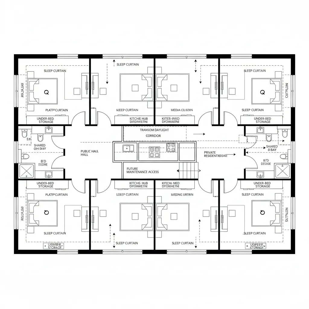 End-Cap Studios with Central Utilities