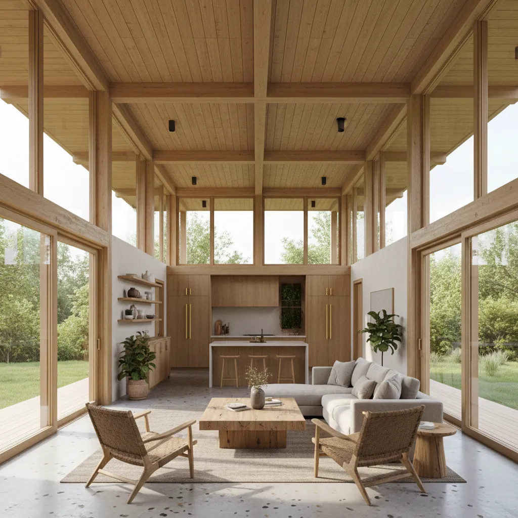 energy efficient manufactured home layout with sunlight and window placement