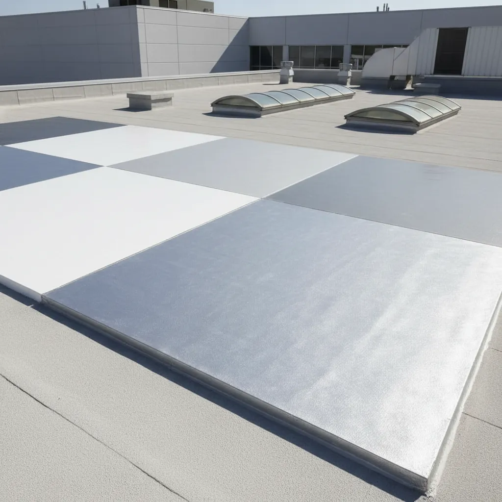 different reflective roof coating colors including white gray and aluminum finishes