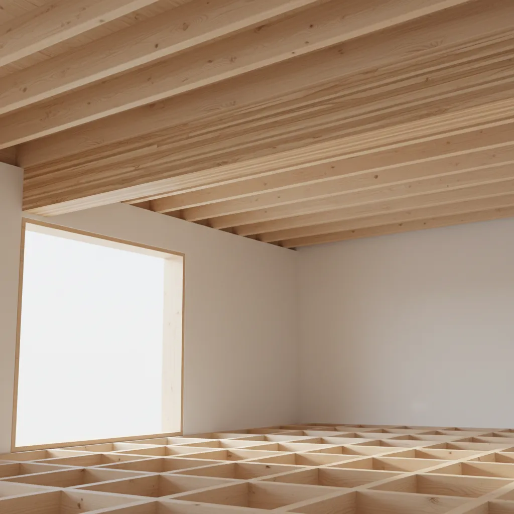 engineered LVL beam reinforcing residential floor framing