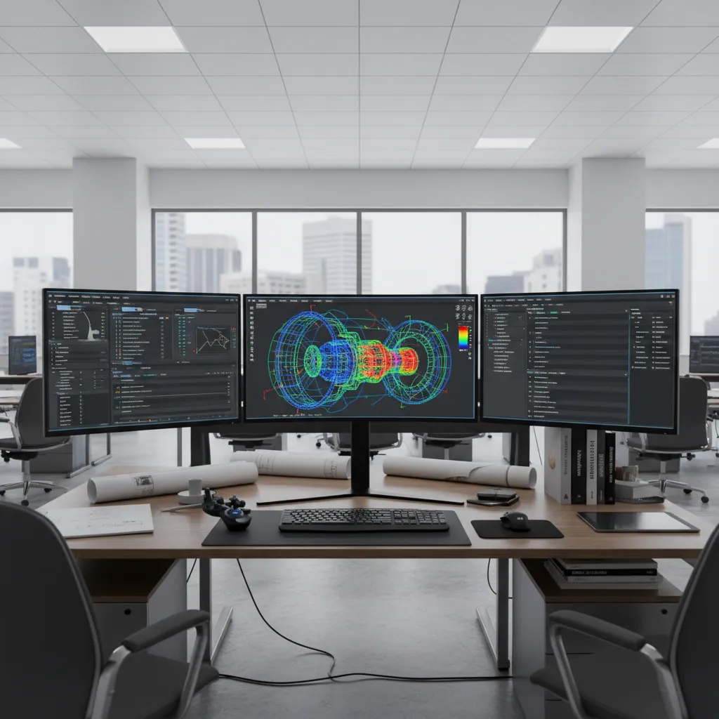 Engineer checking mesh accuracy of converted 3D model