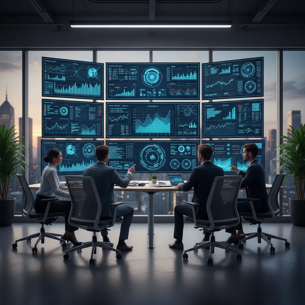 Cybersecurity team reviewing enterprise software risk dashboards