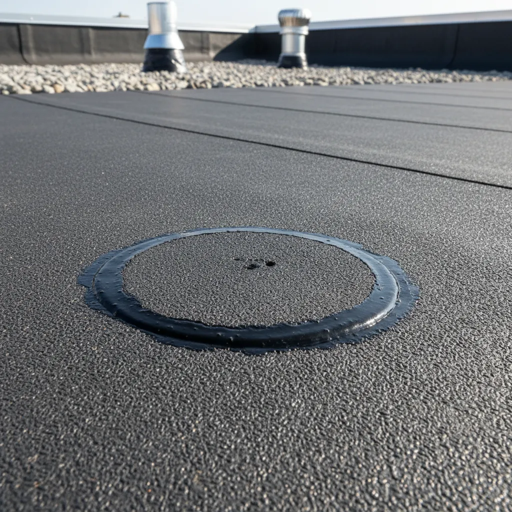 EPDM membrane repair using self leveling sealant