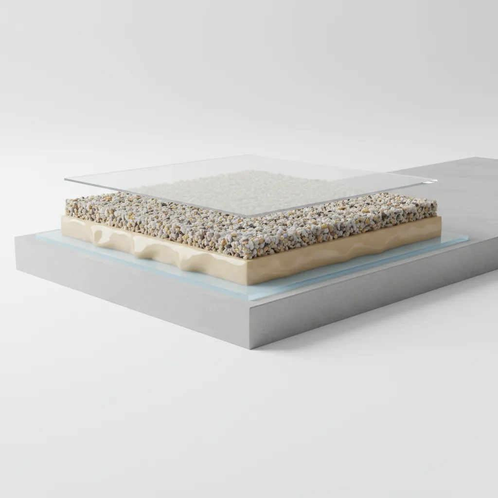diagram style view of epoxy floor coating layers on concrete