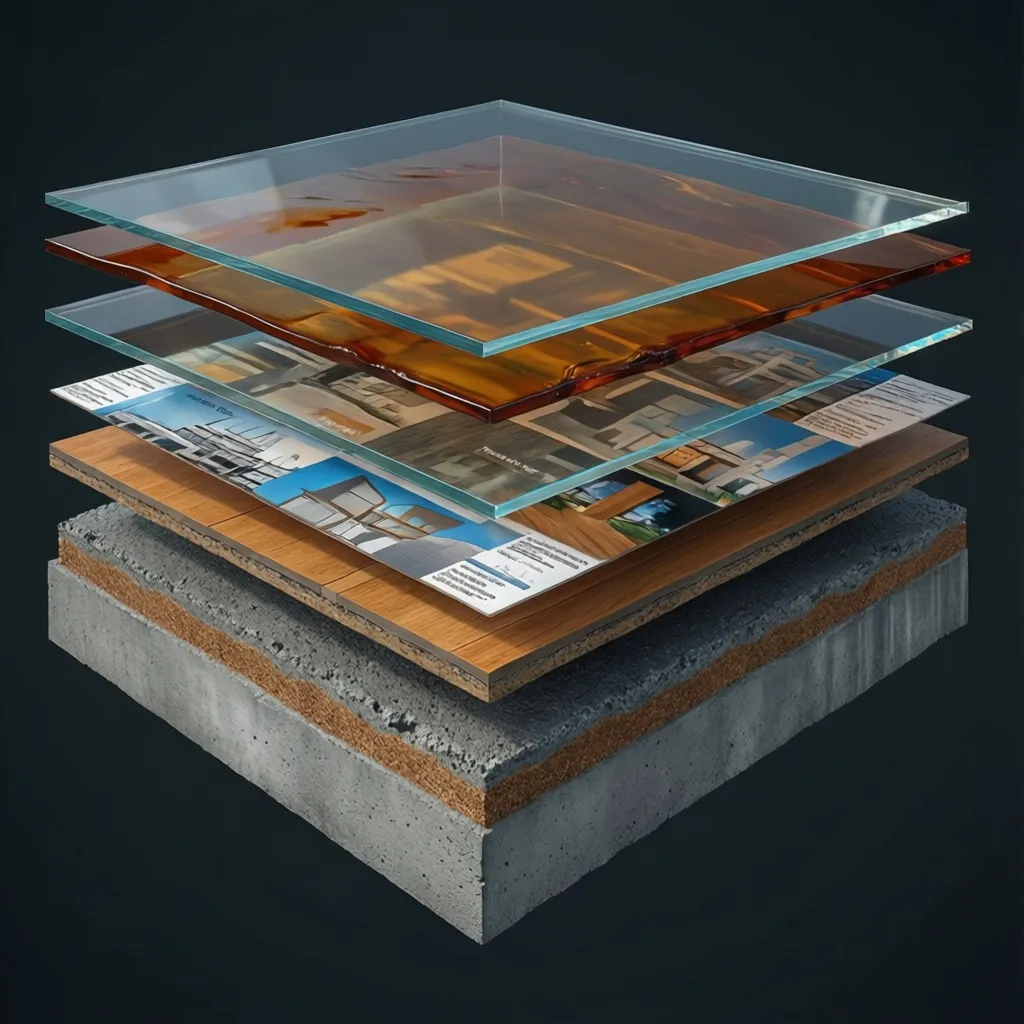 Layer structure of 3D epoxy flooring system