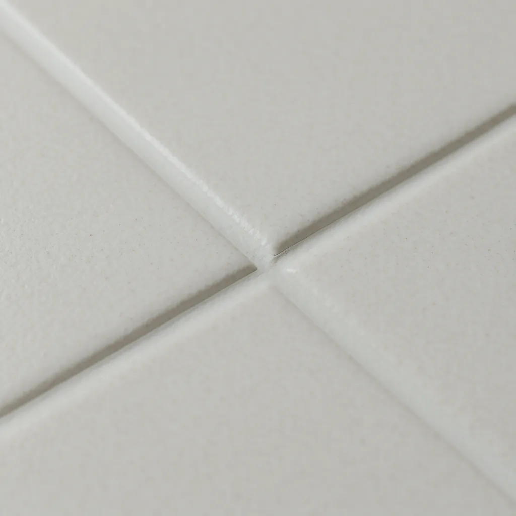 close up of bathroom tile with epoxy grout lines