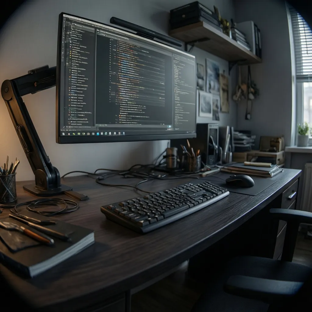 ergonomic monitor height and viewing distance for computer workstation