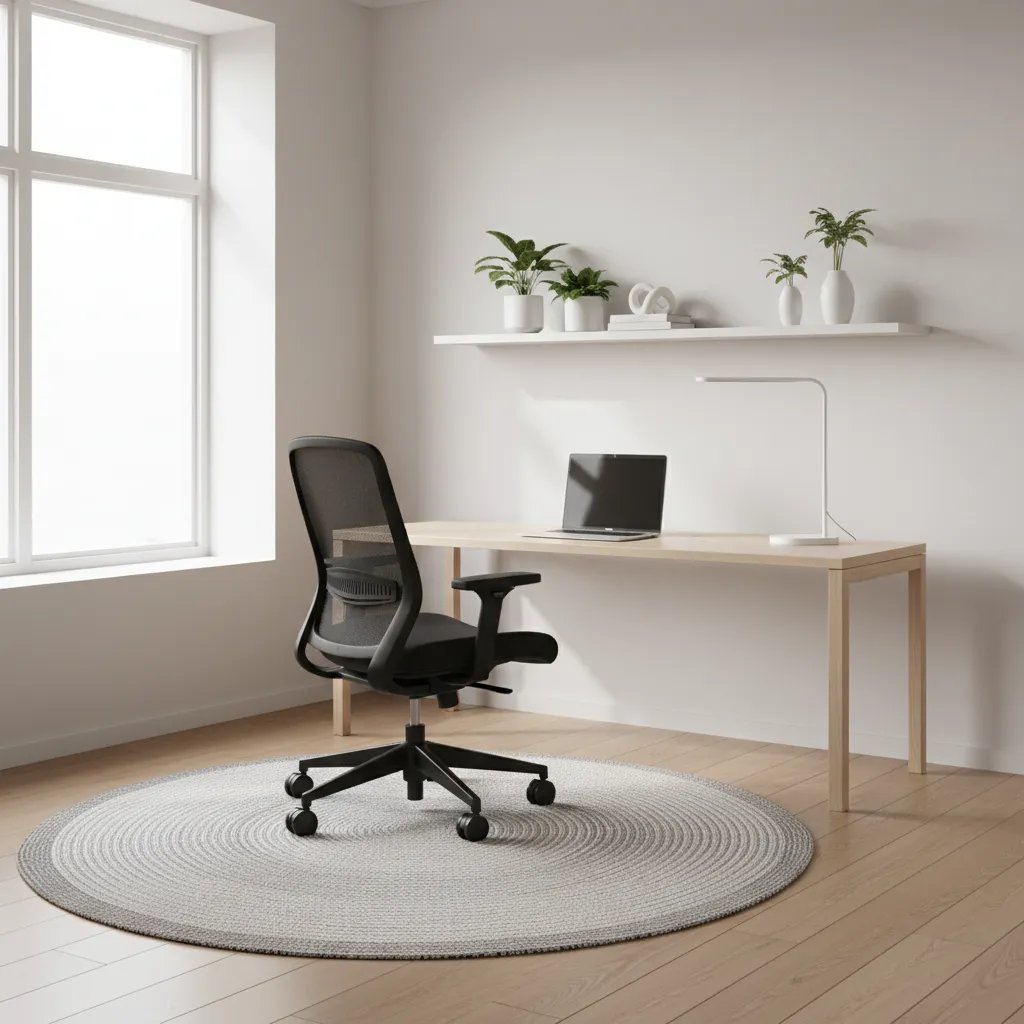 ergonomic office chair setup in a modern home office workspace