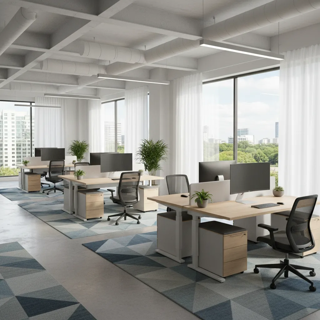 ergonomic spacing between desks in open office layout