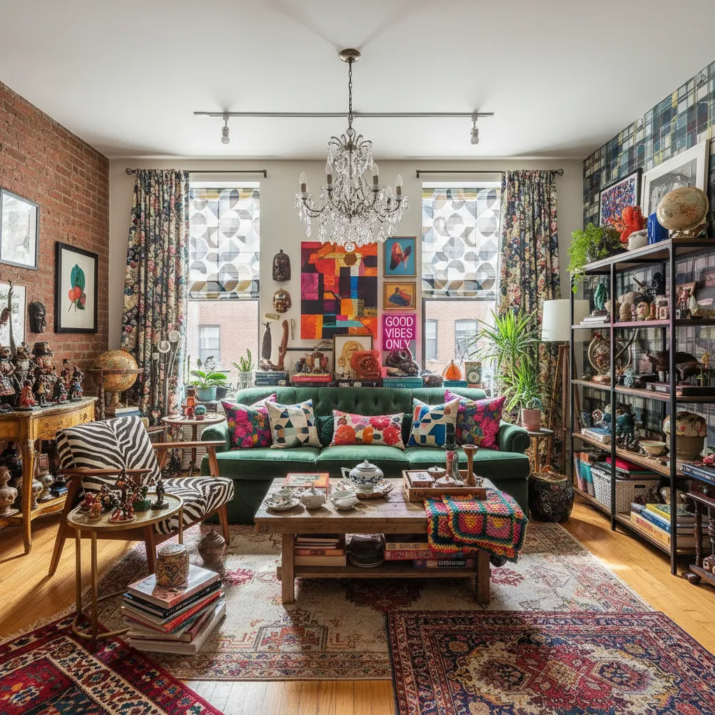 Salón con demasiados estilos decorativos mezclados