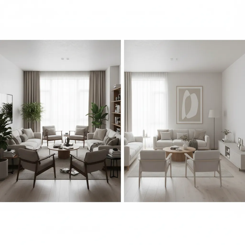 Comparación entre una distribución incorrecta y una correcta en un salón