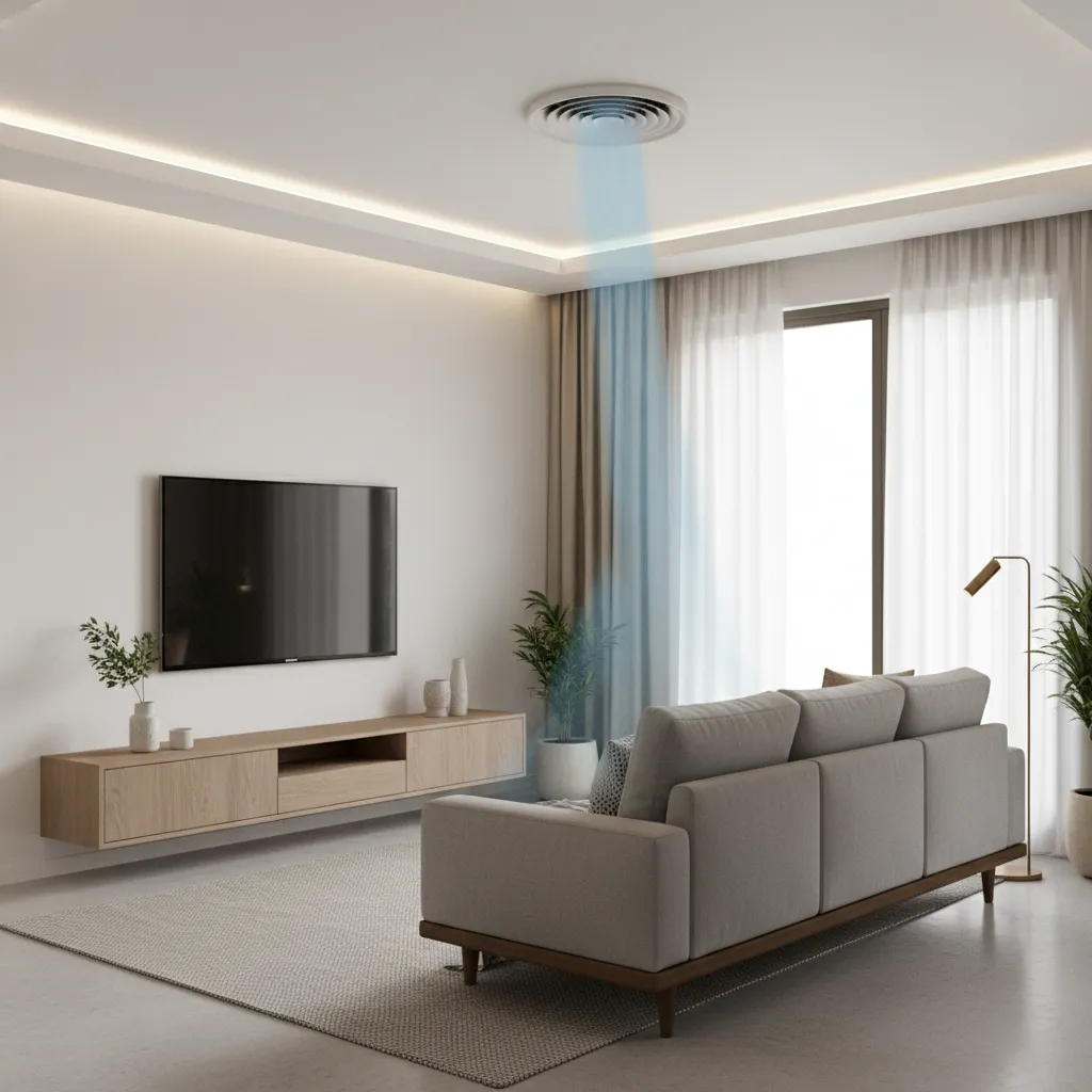 Ejemplo de mala distribución del aire en una estancia interior