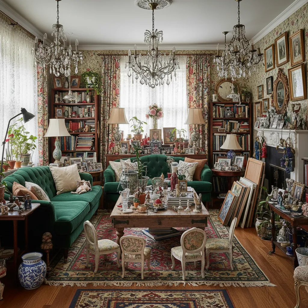 Sala sobrecargada mostrando errores comunes al copiar estilos de diseño