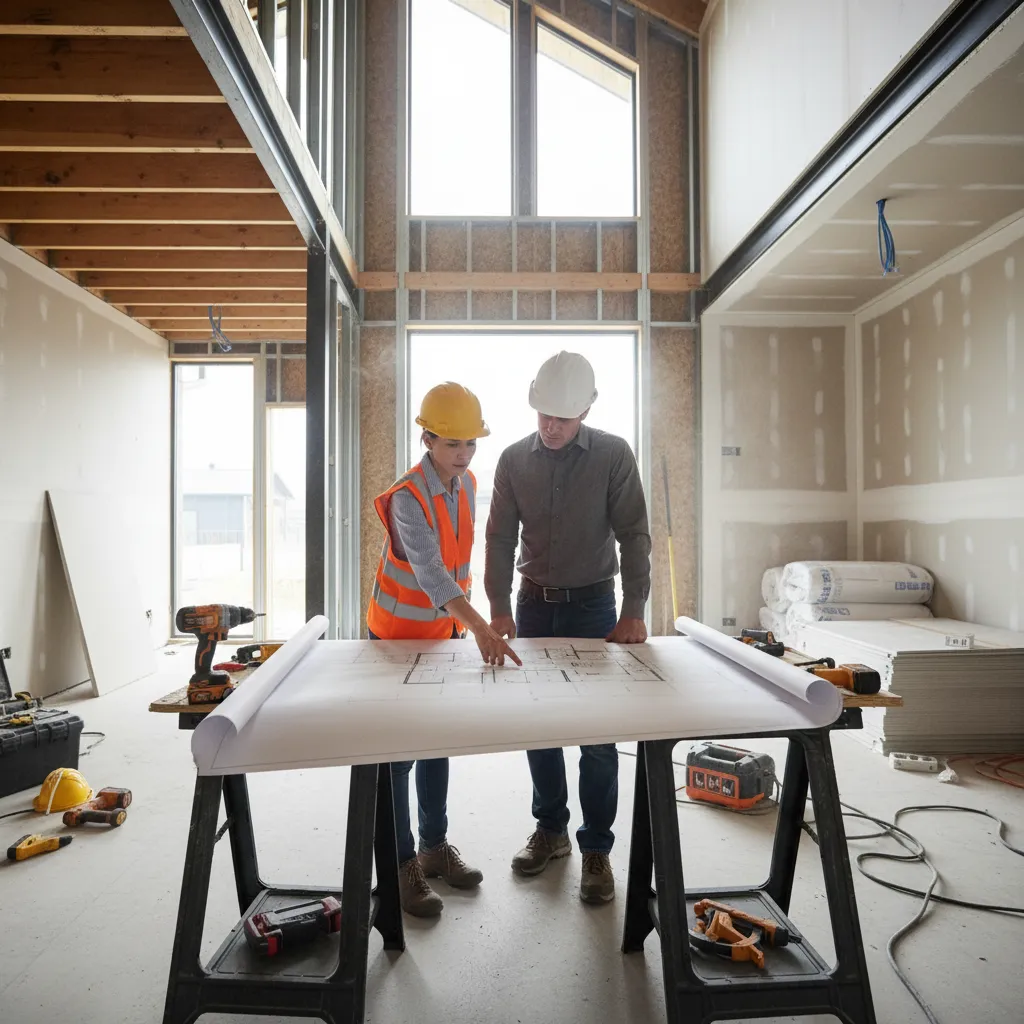 Obra de vivienda mostrando modificaciones en diseño interior