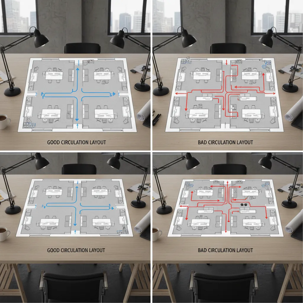 Comparación entre una mala distribución y una buena distribución de interiores