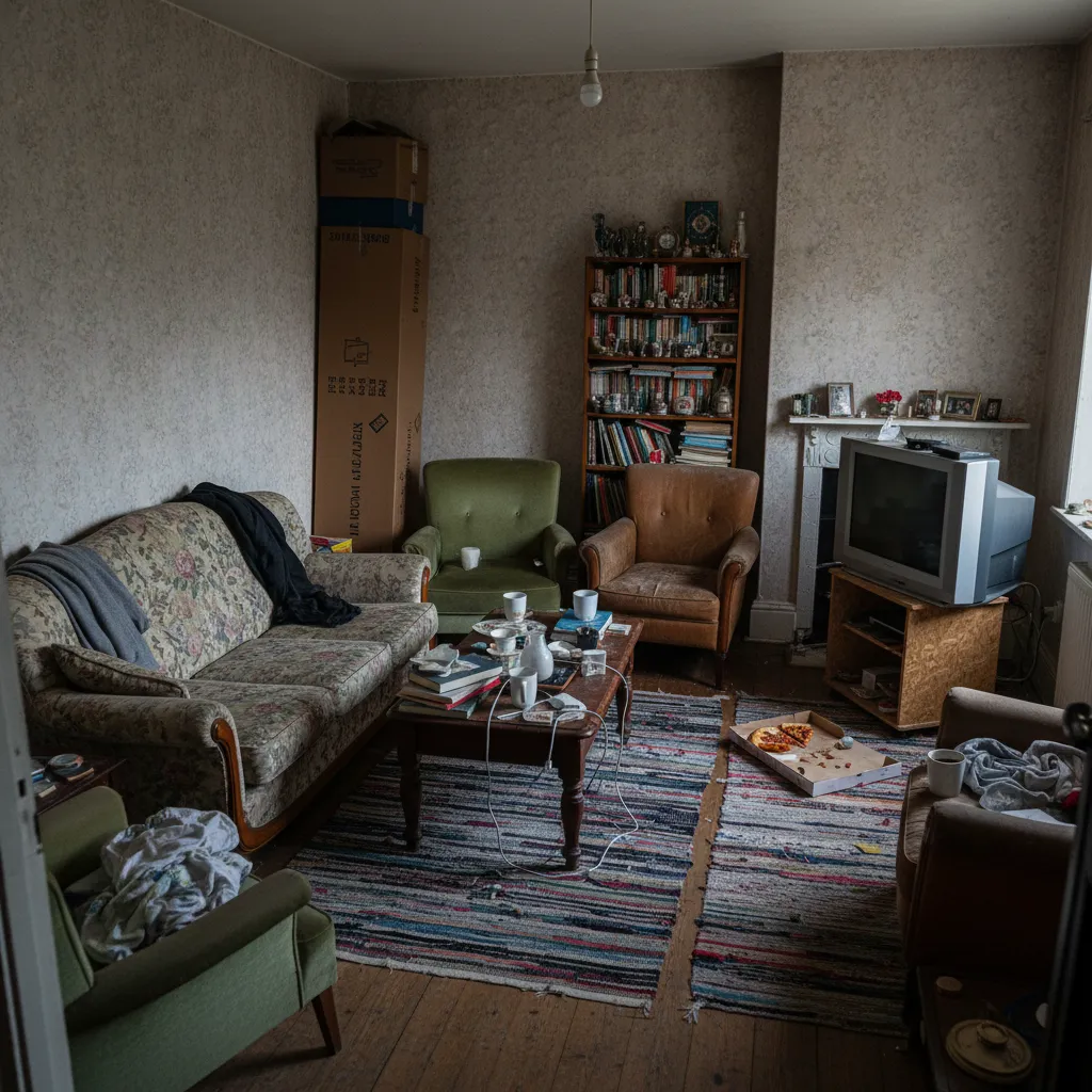 Ejemplo de mala distribución en un salón pequeño