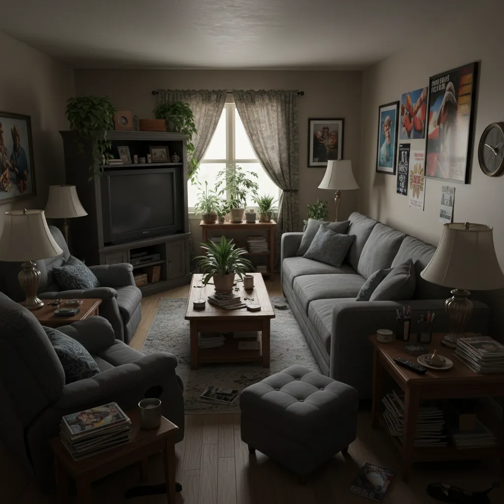 Ejemplo de sala pequeña con mala distribución de muebles