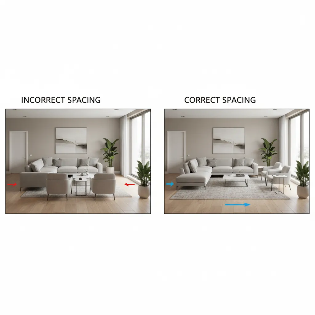 Comparación entre mala y buena distribución de muebles