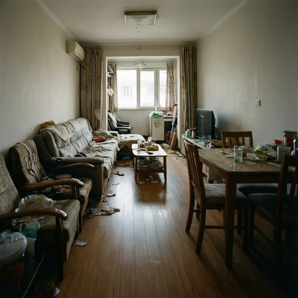 Ejemplo de salón con mala distribución de muebles