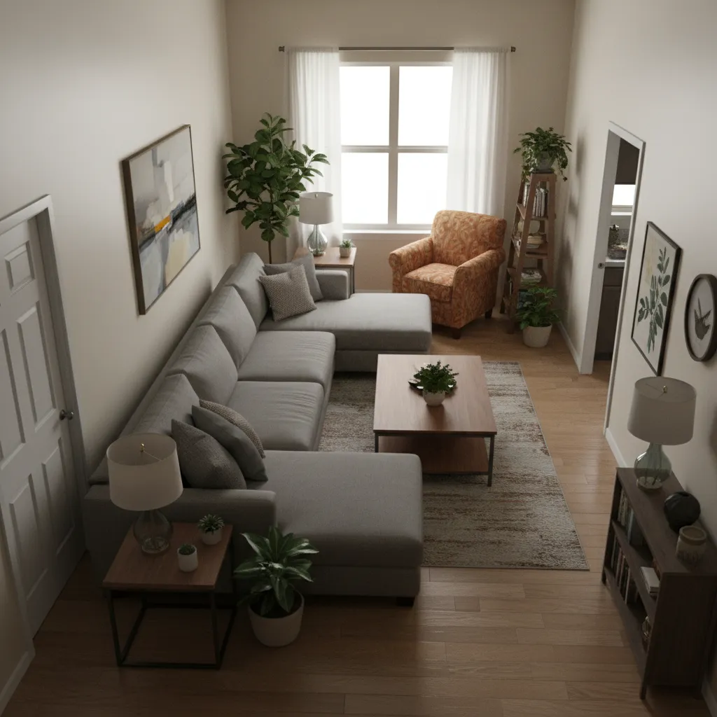 Ejemplo de mala distribución de muebles en un salón