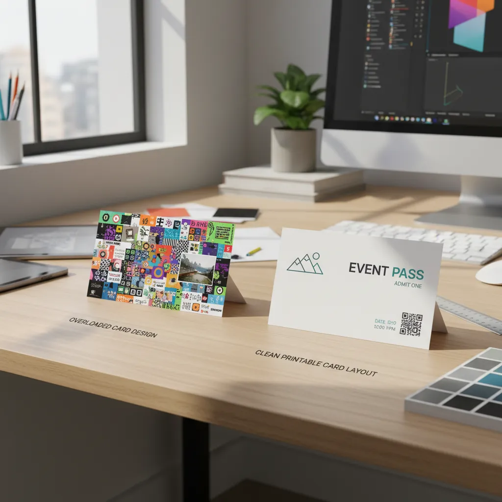 Comparación entre una tarjeta mal diseñada y otra optimizada para imprimir