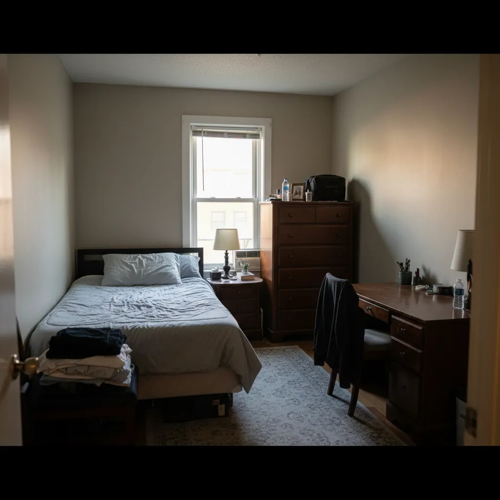 Dormitorio con mala distribución y poco espacio de paso