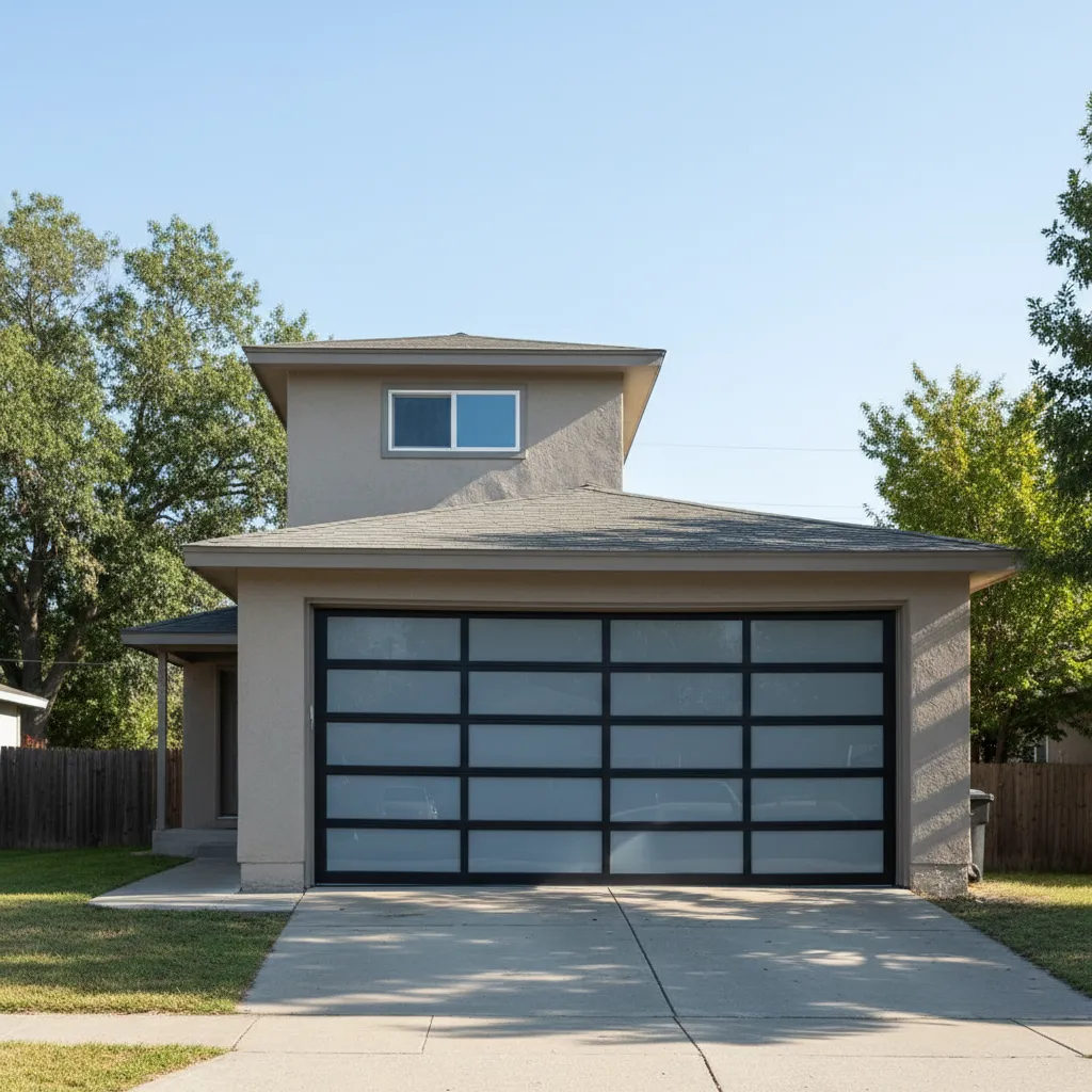 Fachada de casa donde el garaje domina el diseño frontal