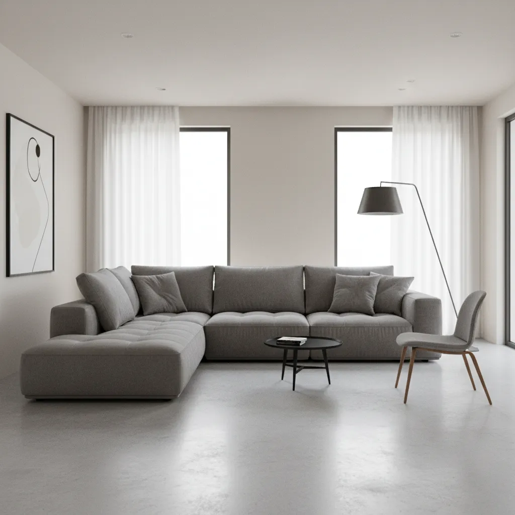Ejemplo de escena interior con errores de escala en muebles