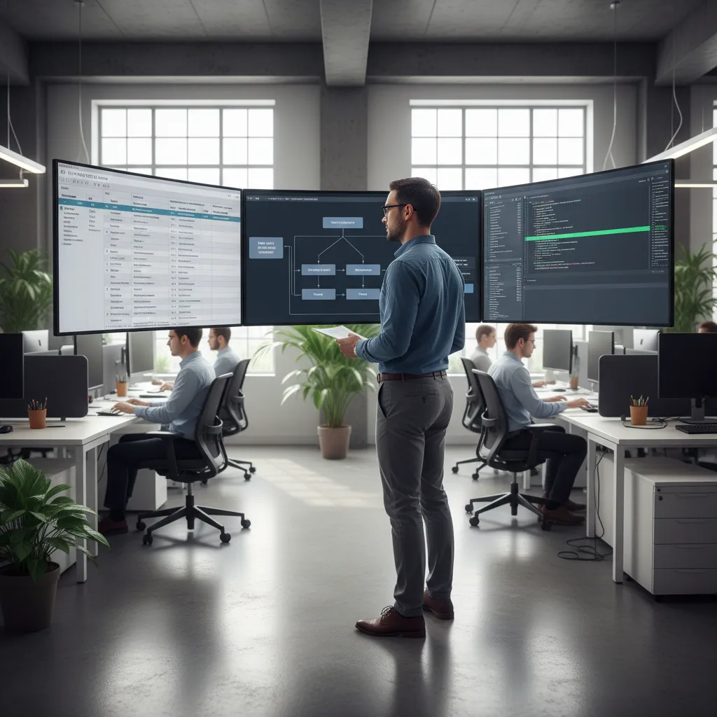 Ingeniero analizando errores detectados durante pruebas de software
