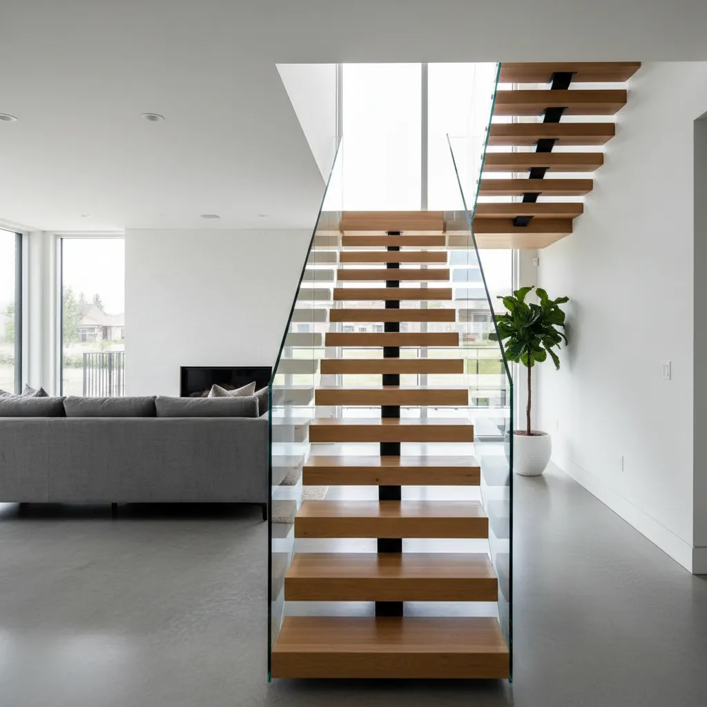 escada moderna em casa duplex conectando dois pavimentos