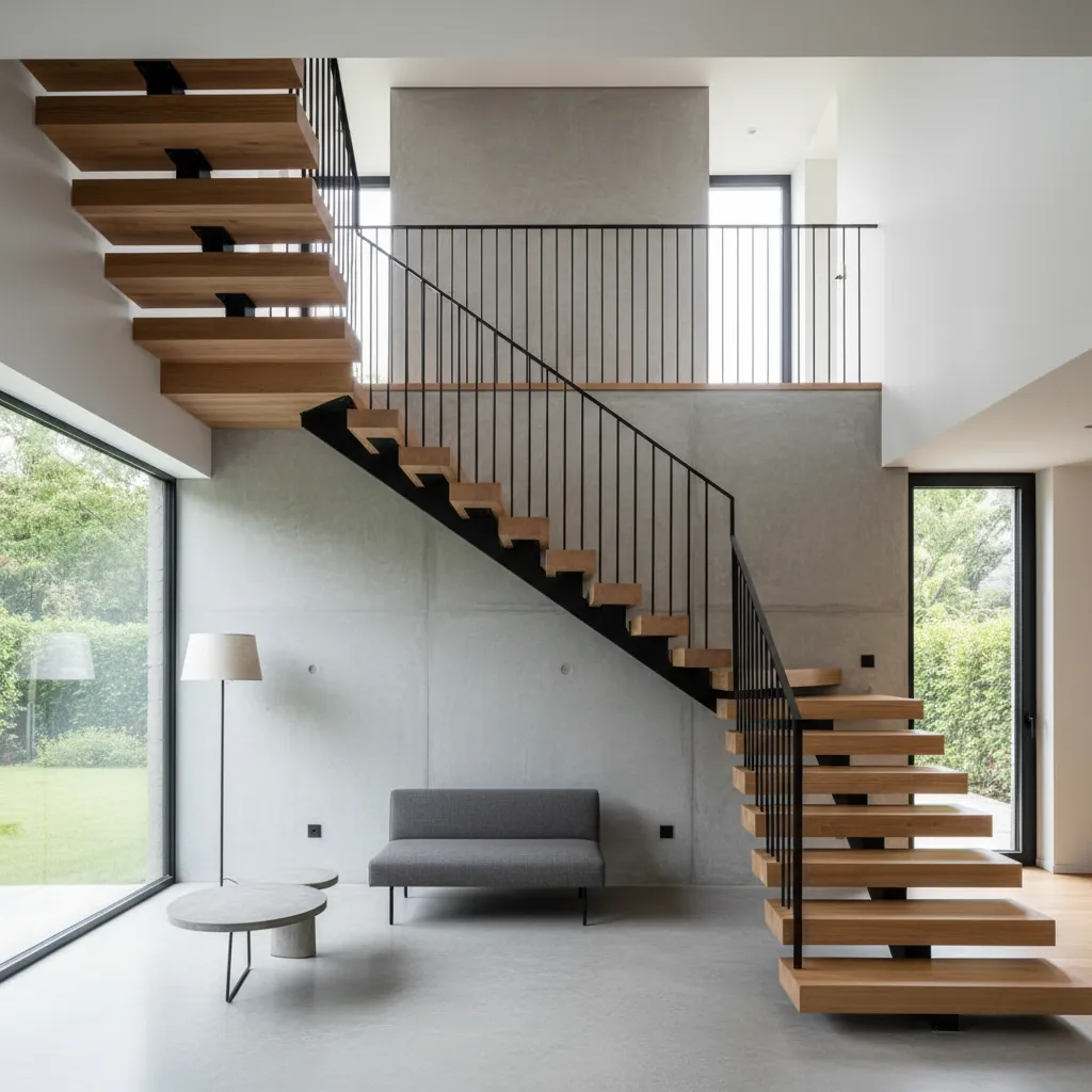 Diseño de escaleras para casa de dos pisos