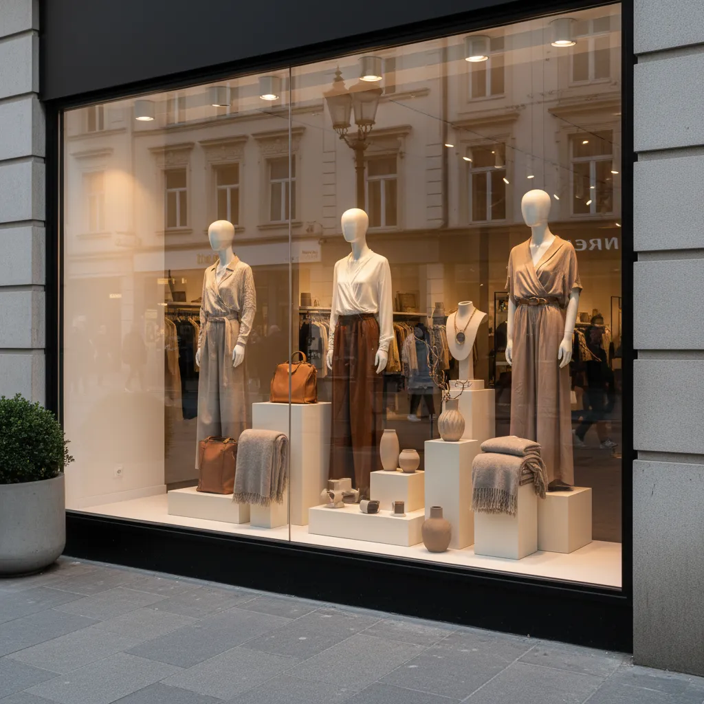 Escaparate de tienda moderno que atrae clientes