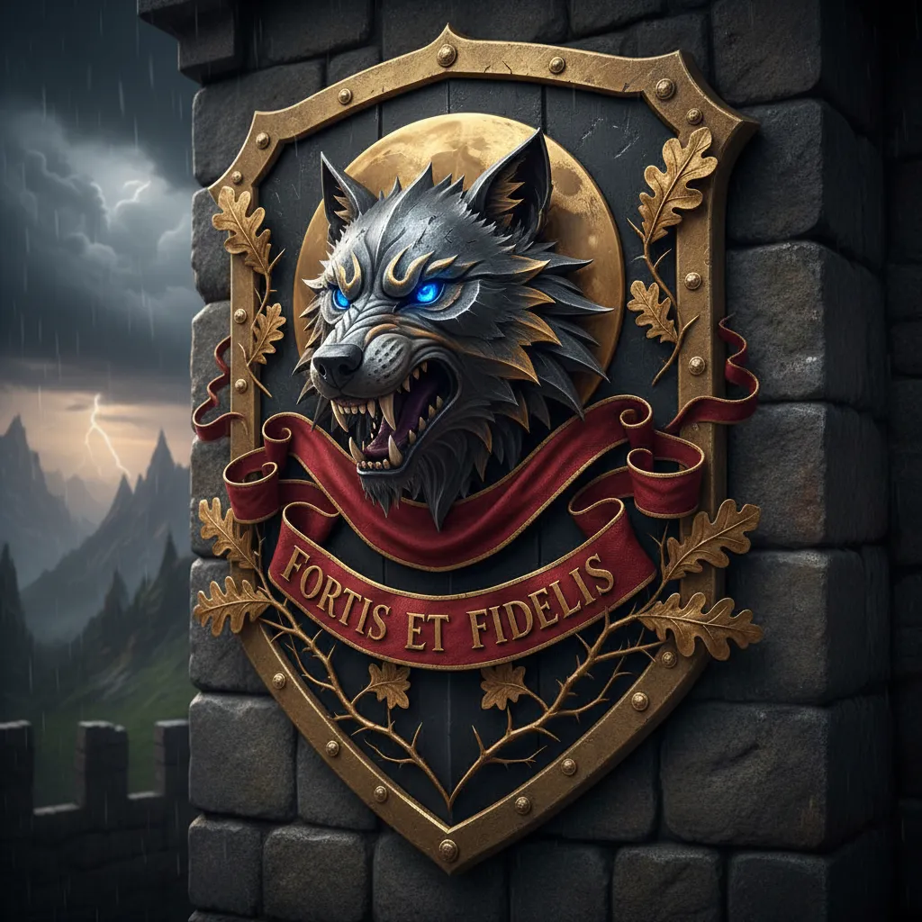 Escudo final de una casa ficticia estilo fantasía medieval