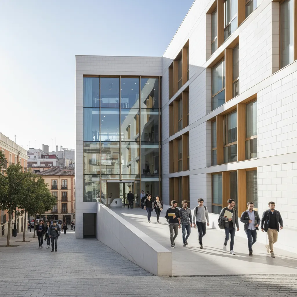 Edificio de una escuela pública de diseño en España