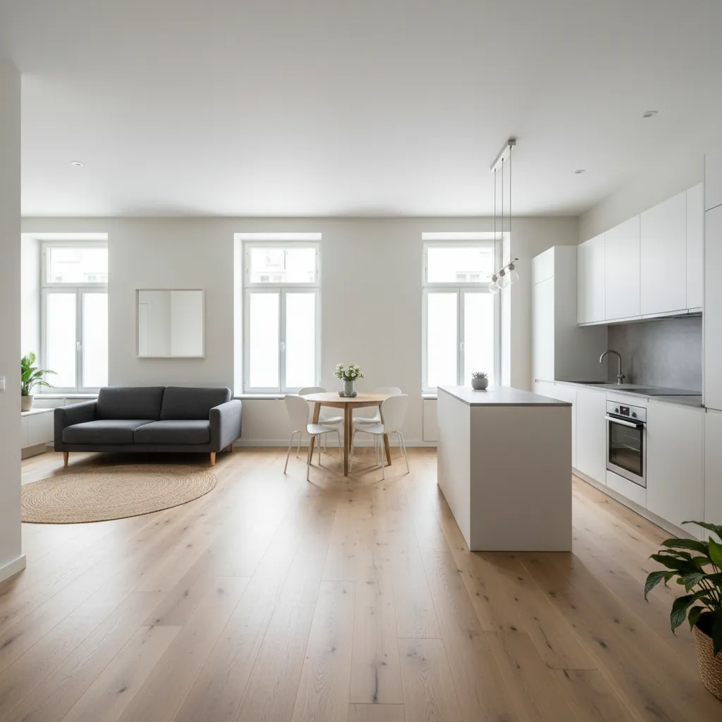 Interior de apartamento pequeño con sensación de amplitud