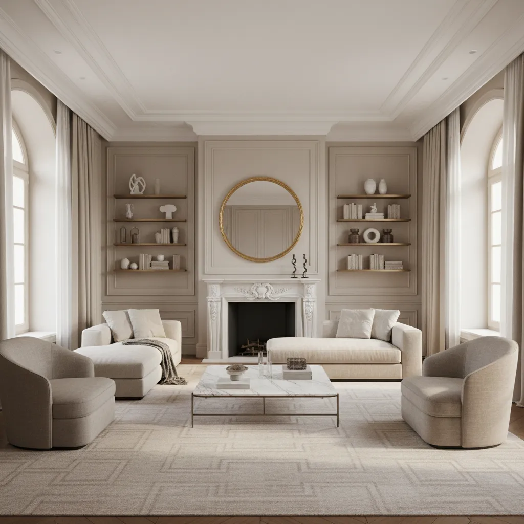 Estilo clásico moderno en diseño de interiores