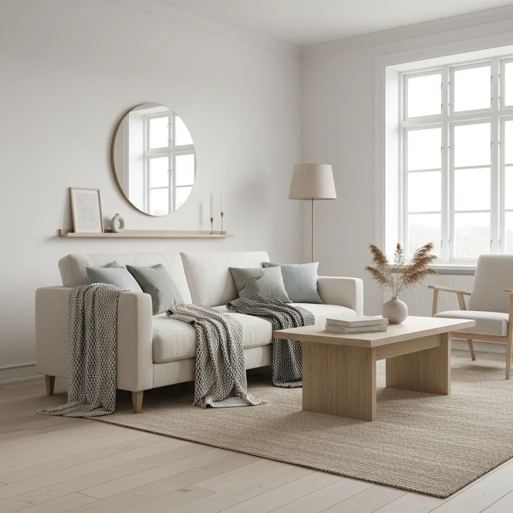 Interior escandinavo en vivienda de tres dormitorios