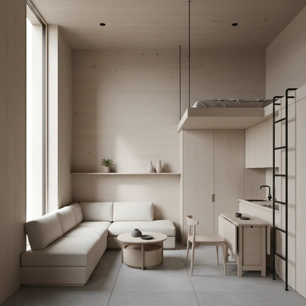 Diseño minimalista en una casa pequeña moderna