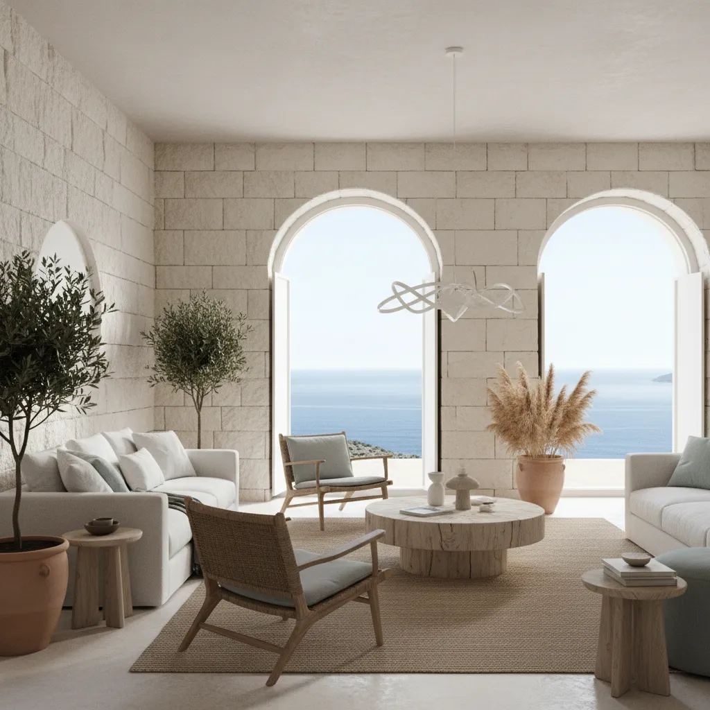 Interior que mezcla estilo moderno y mediterráneo