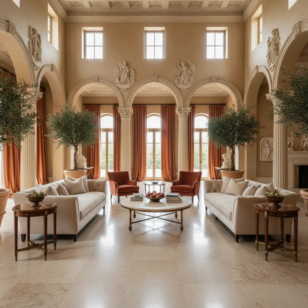 Estilo romano en diseño de interiores: claves y ejemplos