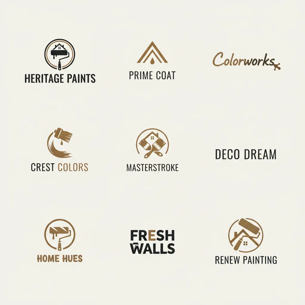 Comparación de estilos de logos para pintores de casas