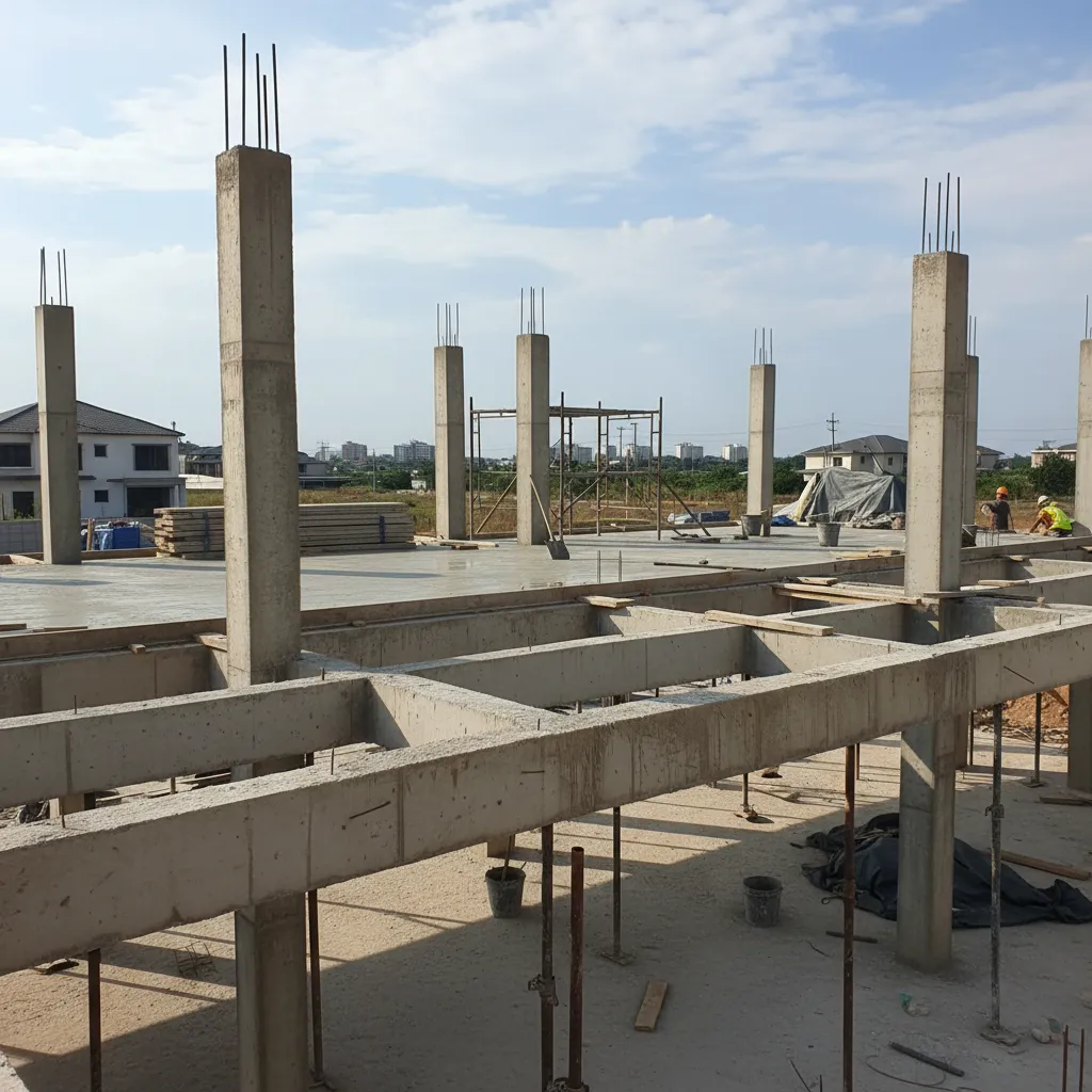 Estructura de vivienda preparada para una segunda planta
